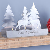 Oakdene Designs Home Decor Personalised 3D Couples Metal Deer Tea Light Holder